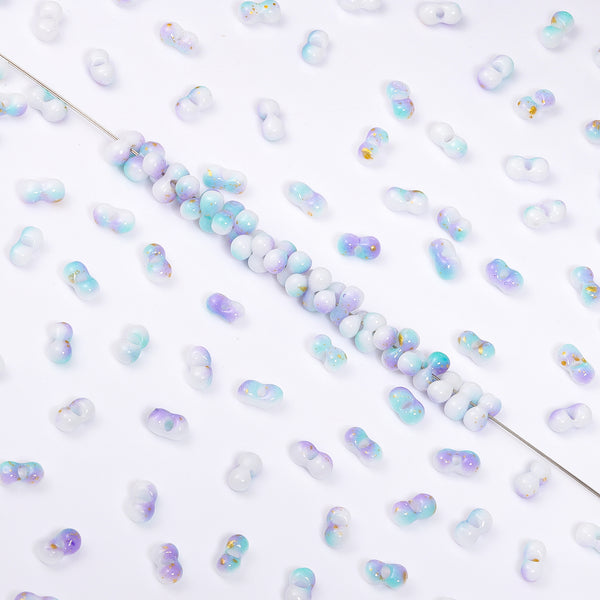 RNB007 Rainbow Effect Peanut Beads Shape Glass Seed Beads WholesaleRhinestone