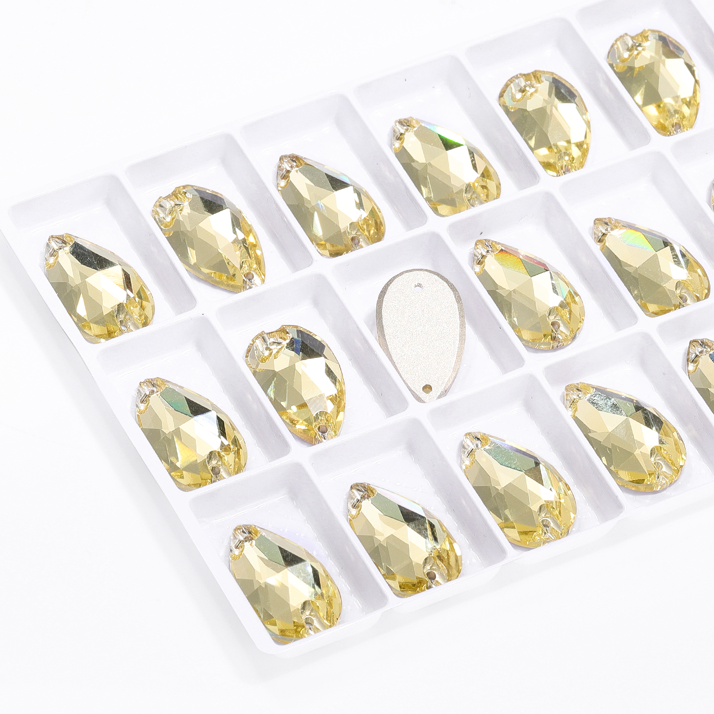 Jonquil Drop Shape High Quality Glass Sew-on Rhinestones