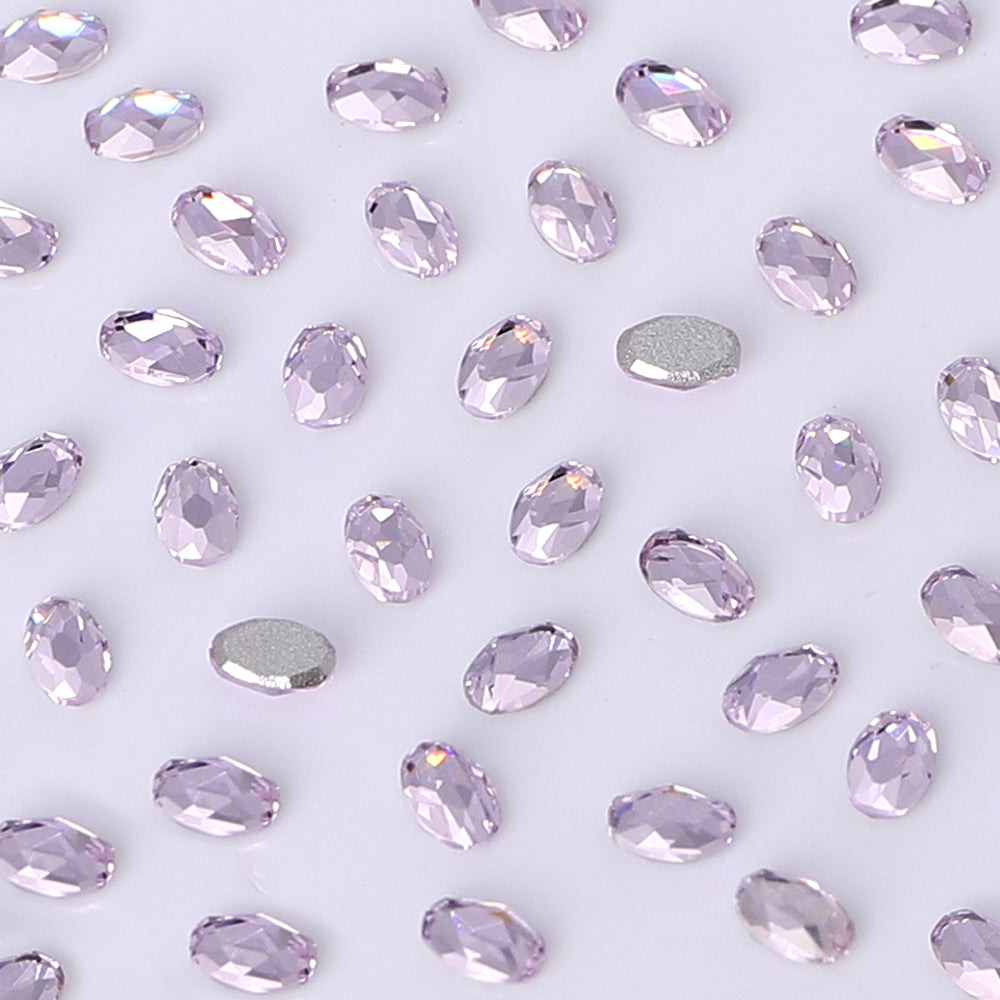 Oval Shape Multi Colors Small Size Glass Beveled Flat Back Fancy Rhinestones For Nail Art WholesaleRhinestone