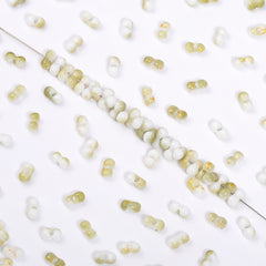 RNB006 Rainbow Effect Peanut Beads Shape Glass Seed Beads WholesaleRhinestone