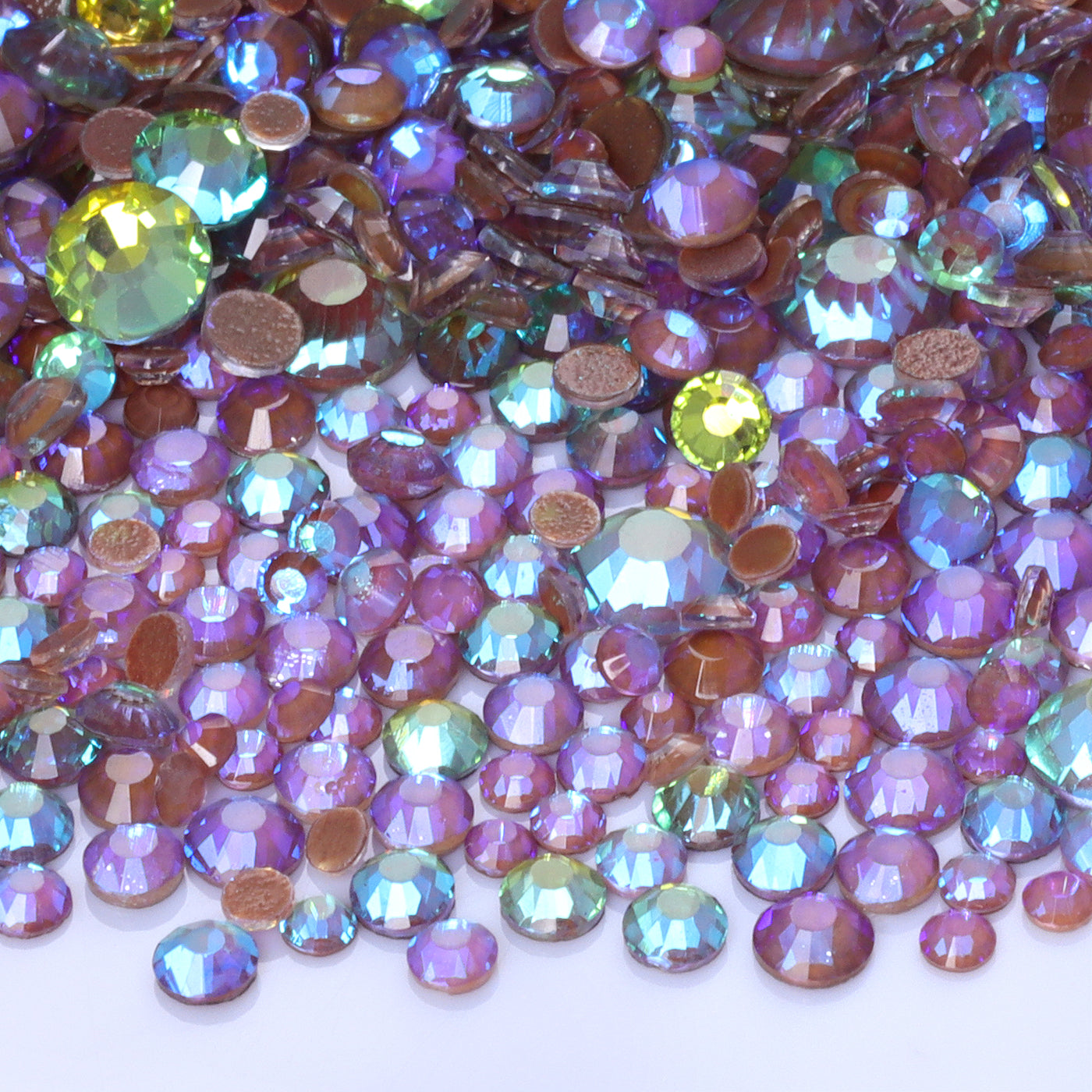 Mixed Sizes Mocha Shimmer Coffee Glass Flat Back Rhinestones For Nail Art WholesaleRhinestone