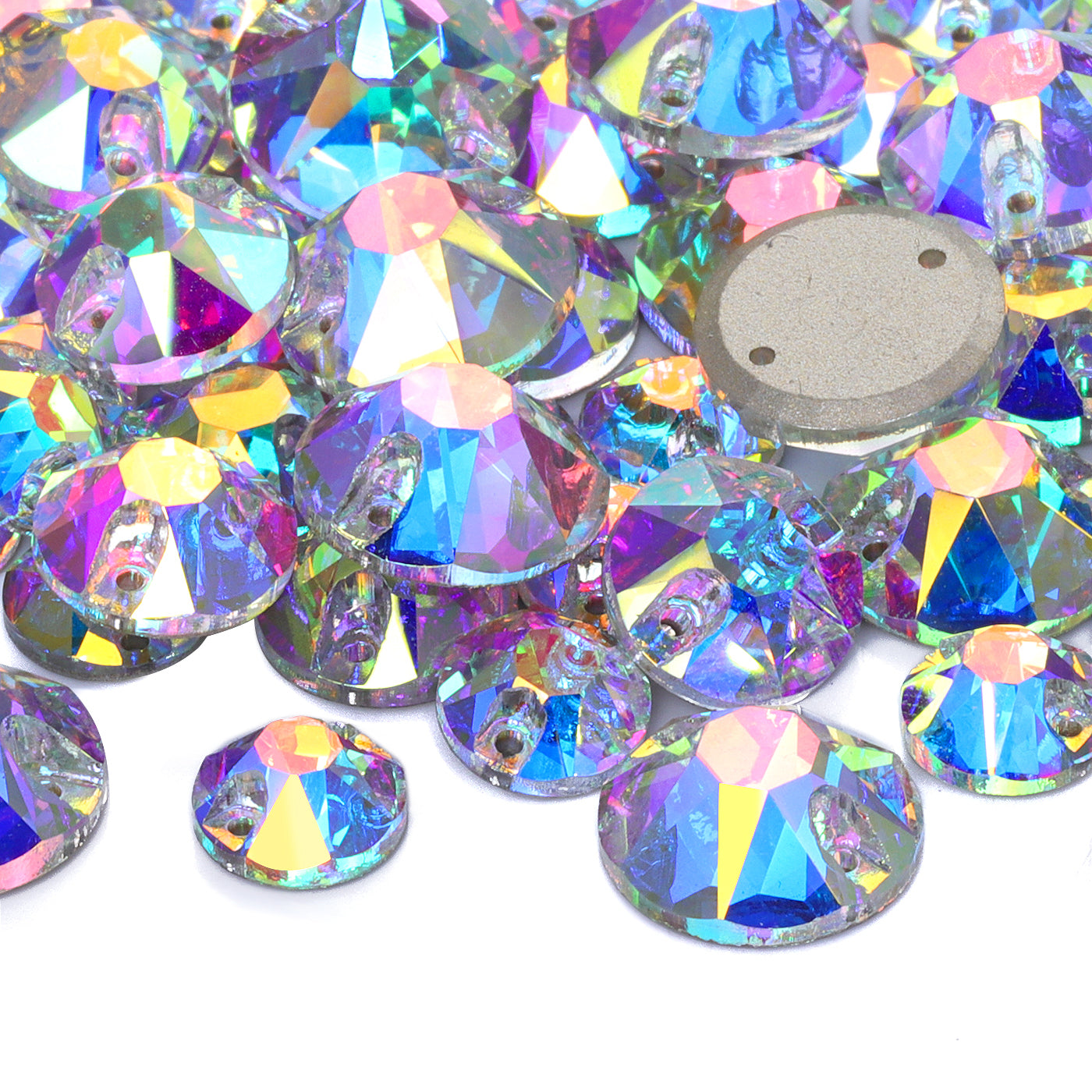 Mixed Sizes Crystal AB XIRIUS Round Shape High Quality Glass Sew-on Rhinestones WholesaleRhinestone