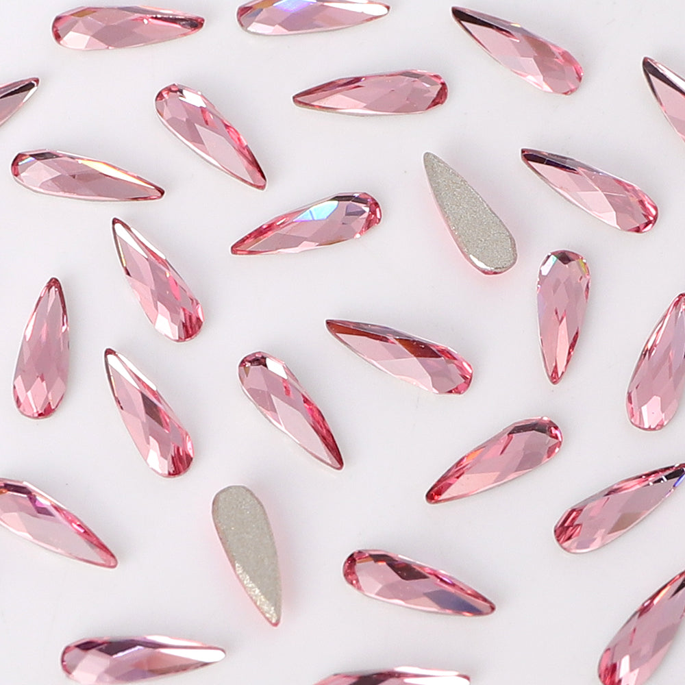 Raindrop Shape Multi Colors Small Size Glass Beveled Flat Back Fancy Rhinestones For Nail Art WholesaleRhinestone