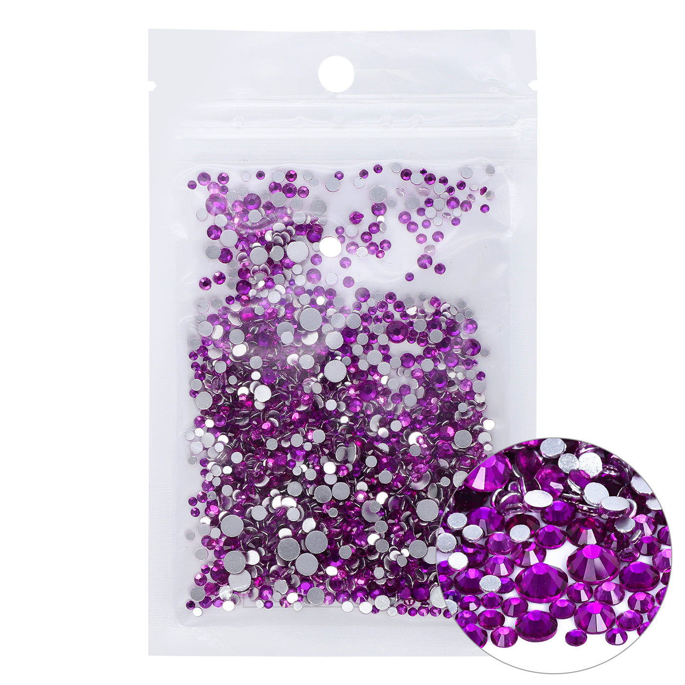 Mixed Sizes Pure Purple FlatBack Rhinestones For Nail Art WholesaleRhinestone