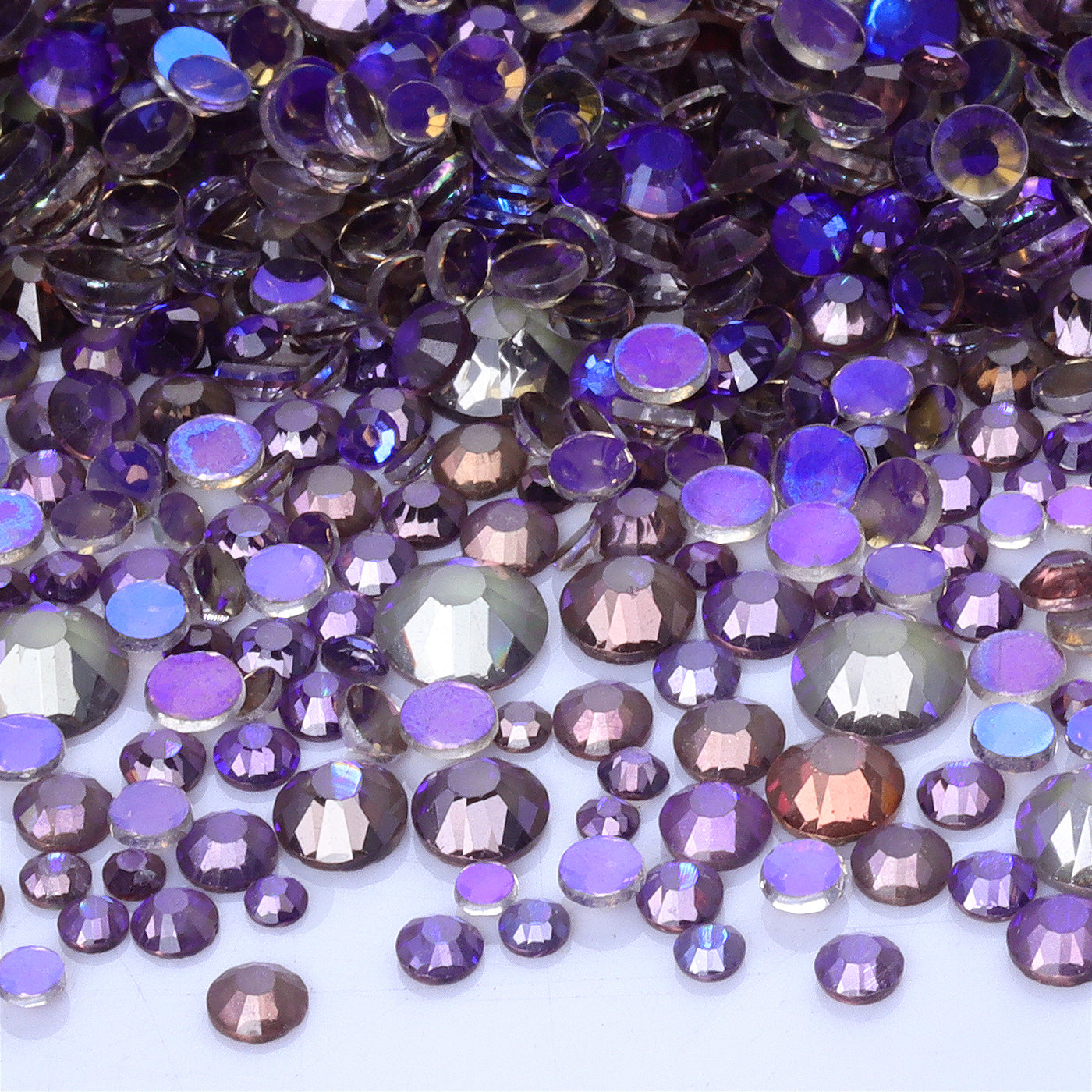 Mixed Sizes Aurora Gray Glass Flat Back Rhinestones For Nail Art WholesaleRhinestone
