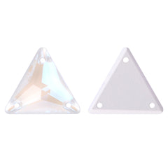 Electric Neon White Triangle Shape High Quality Glass Sew-on Rhinestones