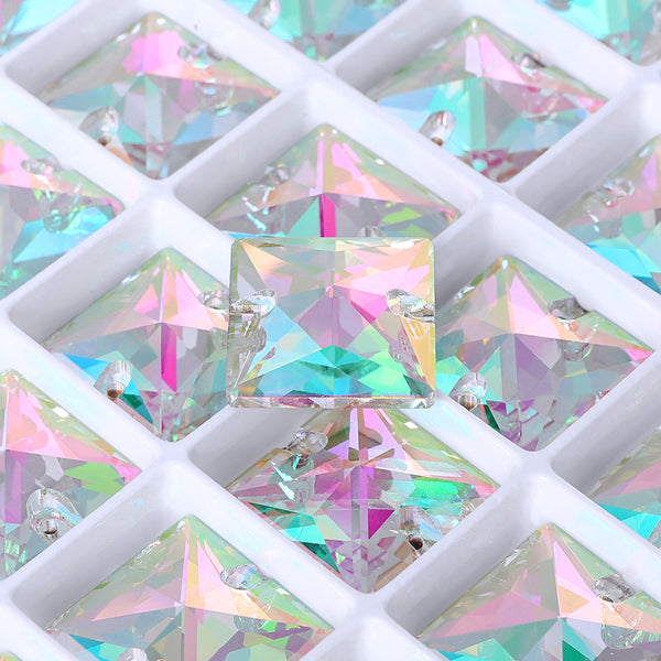 Crystal Phantom Square Shape High Quality Glass Sew-on Rhinestones WholesaleRhinestone