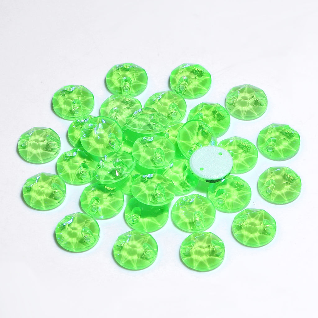 Electric Neon Peridot XIRIUS Round Shape High Quality Glass Sew-on Rhinestones WholesaleRhinestone