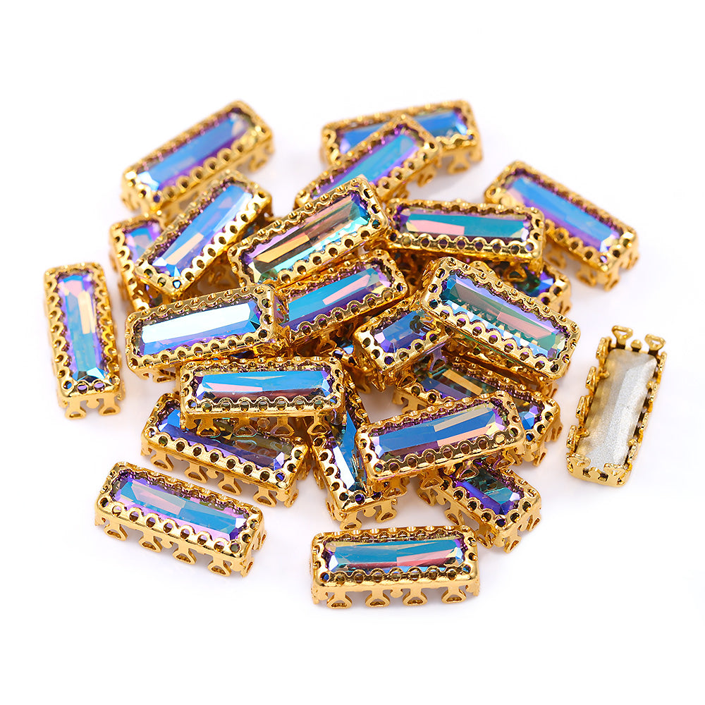 Ghost Light Princess Baguette Shape High-Quality Glass Sew-on Nest Hollow Claw Rhinestones WholesaleRhinestone Hovedbillede