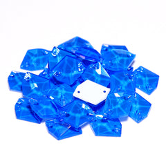 Electric Neon Blue Cosmic Shape High Quality Glass Sew-on Rhinestones