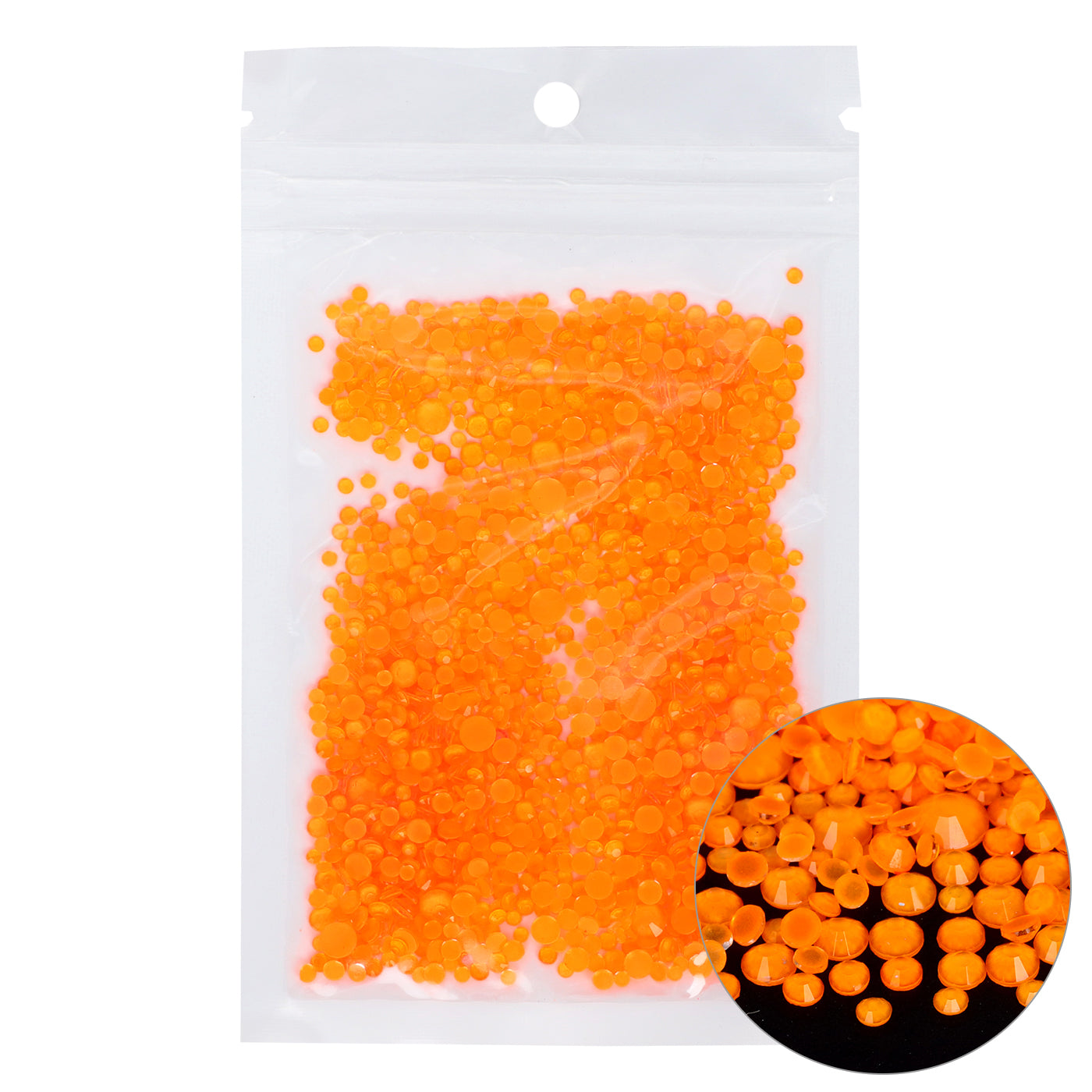 Mixed Sizes Mocha Neon Lt Orange Glass Flat Back Rhinestones For Nail Art WholesaleRhinestone