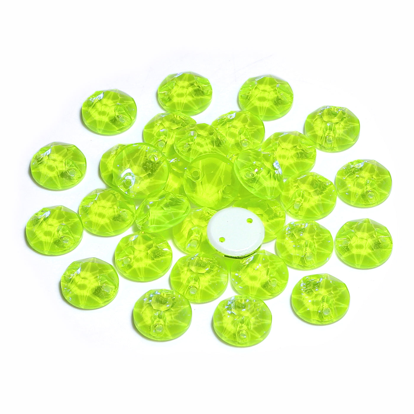 Electric Neon Jonquil XIRIUS Round Shape High Quality Glass Sew-on Rhinestones