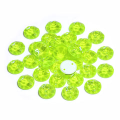 Electric Neon Jonquil XIRIUS Round Shape High Quality Glass Sew-on Rhinestones