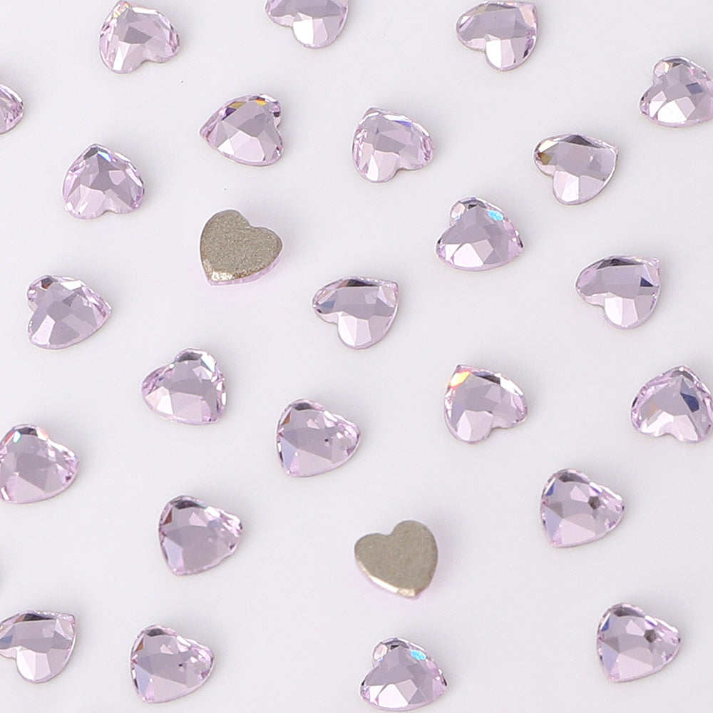 Heart Shape Multi Colors Small Size Glass Beveled Flat Back Fancy Rhinestones For Nail Art WholesaleRhinestone