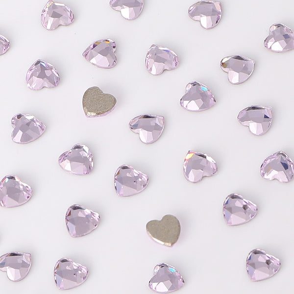 Heart Shape Multi Colors Small Size Glass Beveled Flat Back Fancy Rhinestones For Nail Art WholesaleRhinestone