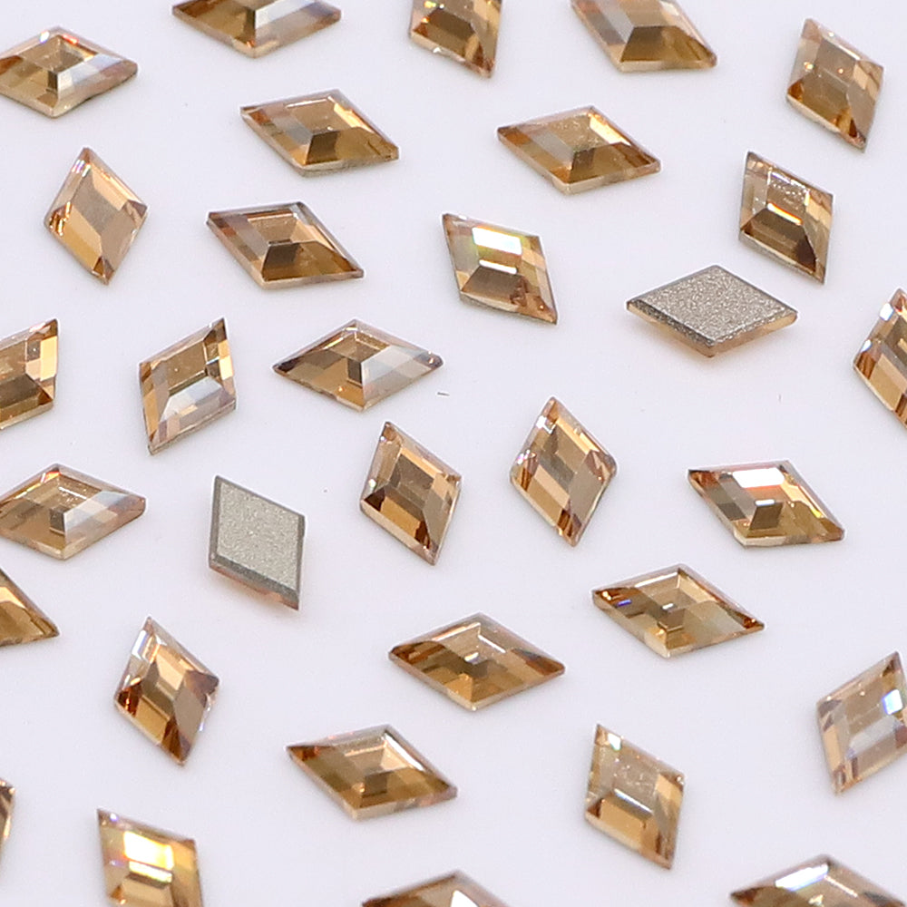 Rhombus Shape Multi Colors Small Size Glass Beveled Flat Back Fancy Rhinestones For Nail Art WholesaleRhinestone