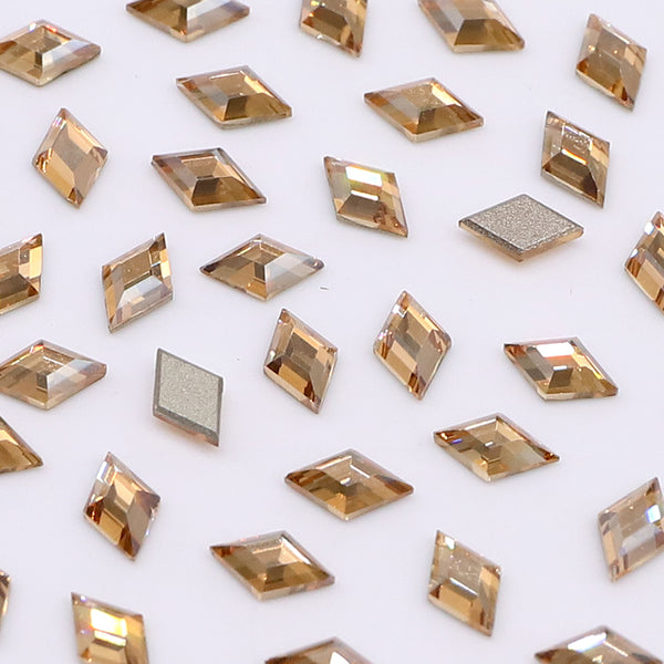 Rhombus Shape Multi Colors Small Size Glass Beveled Flat Back Fancy Rhinestones For Nail Art WholesaleRhinestone