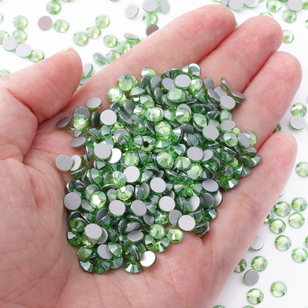 Star Peridot Glass FlatBack Rhinestones Silver Back WholesaleRhinestone