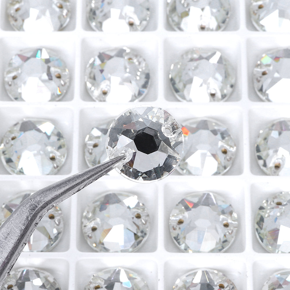 Silver Shade XIRIUS Round Shape High Quality Glass Sew-on Rhinestones WholesaleRhinestone