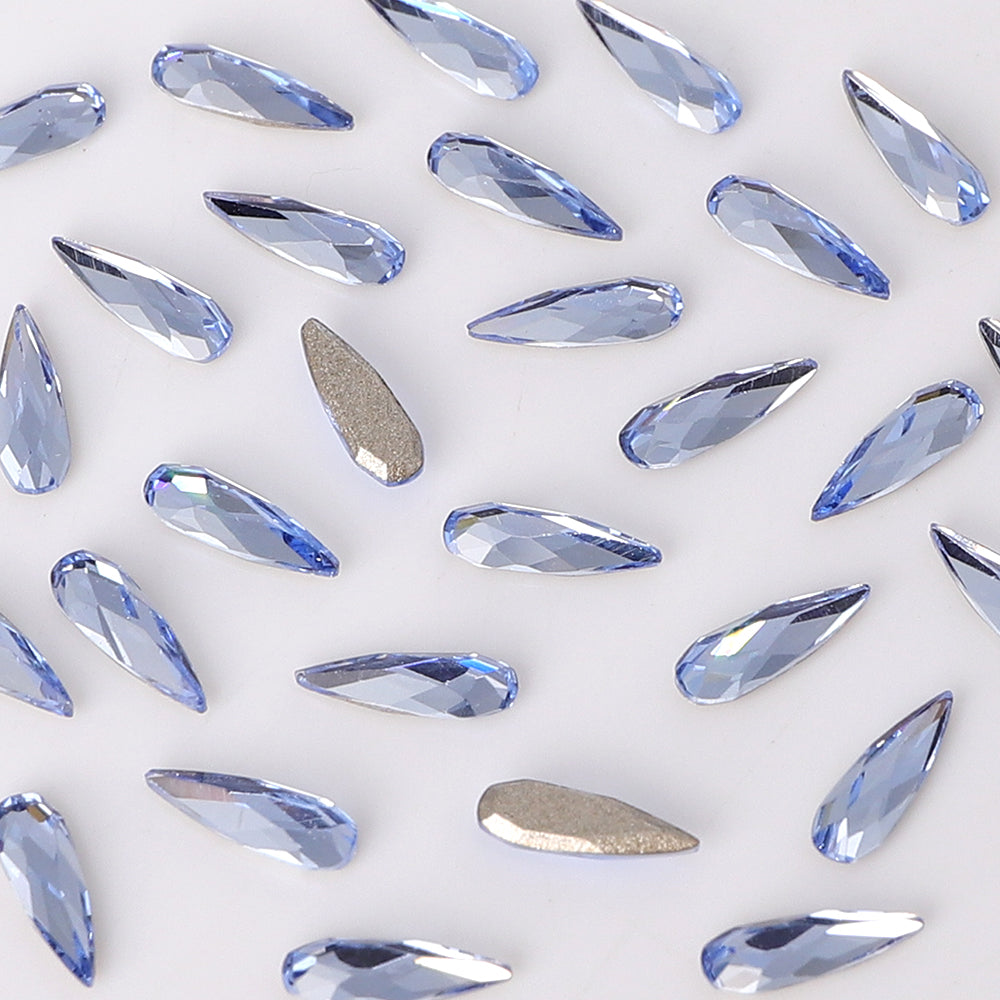 Raindrop Shape Multi Colors Small Size Glass Beveled Flat Back Fancy Rhinestones For Nail Art WholesaleRhinestone