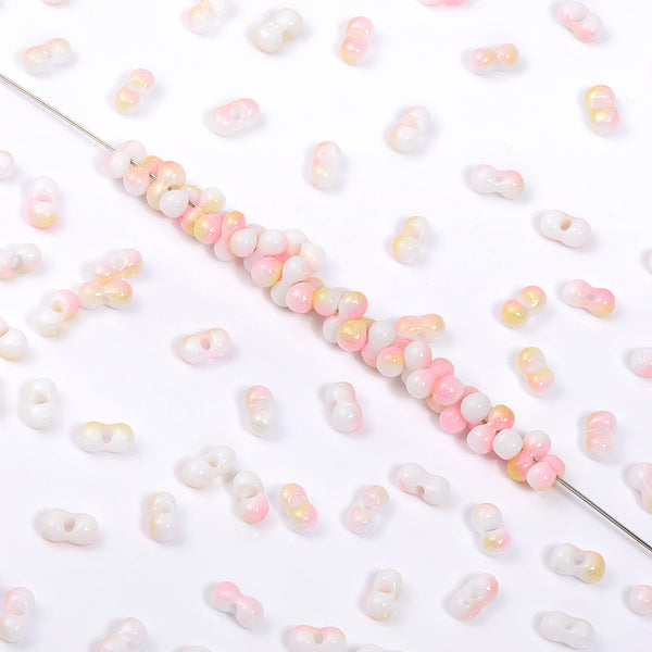 RNB012 Rainbow Effect Peanut Beads Shape Glass Seed Beads WholesaleRhinestone