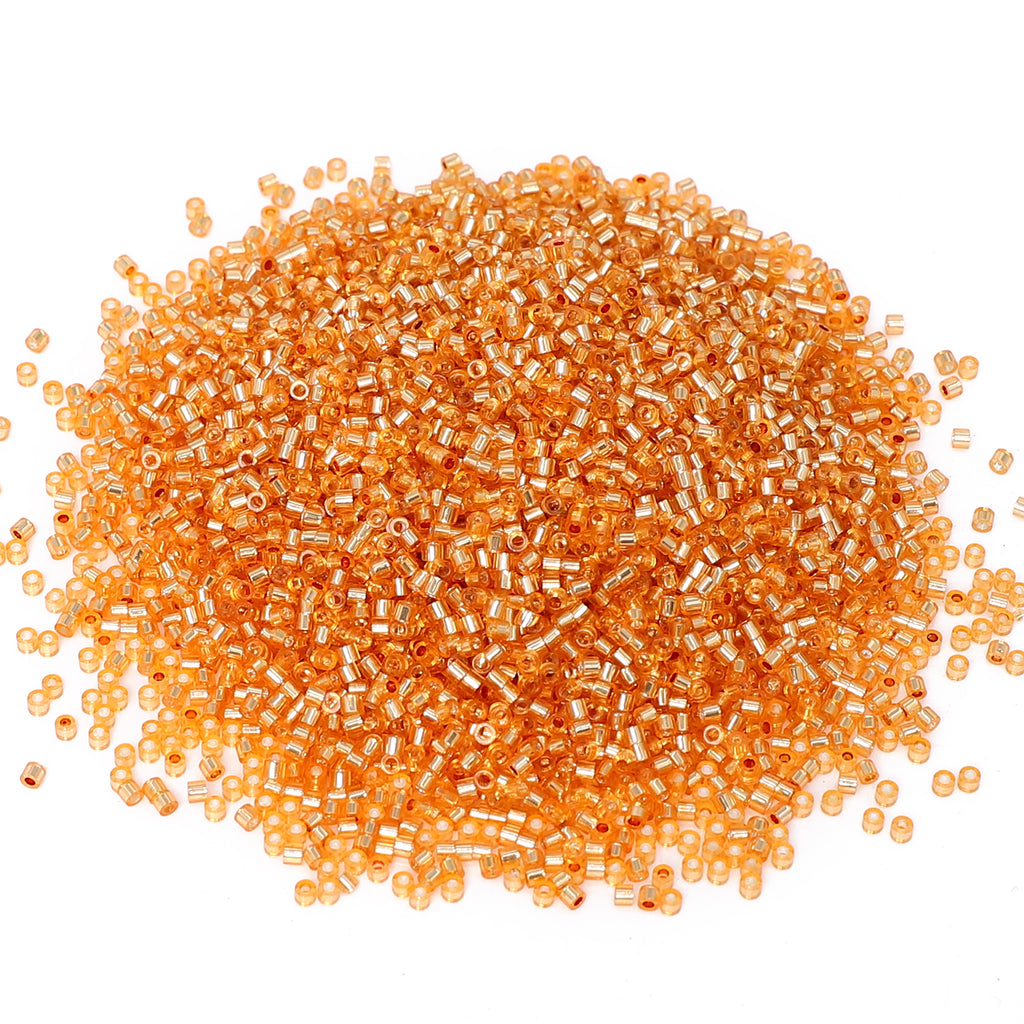 Transparent Silver-lined Light Orange Yellow Color Hight Quality Glass Cylinder Seed Beads 1.6 MM Size GY2008 WholesaleRhinestone