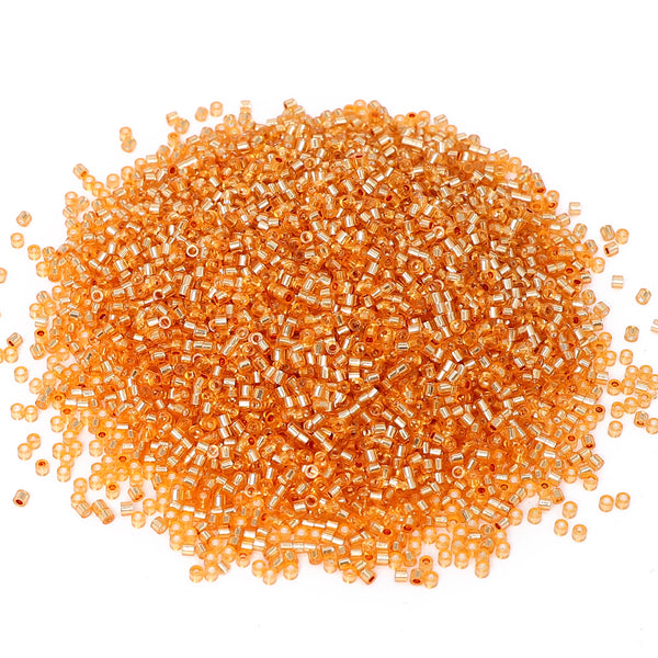 Transparent Silver-lined Light Orange Yellow Color Hight Quality Glass Cylinder Seed Beads 1.6 MM Size GY2008 WholesaleRhinestone