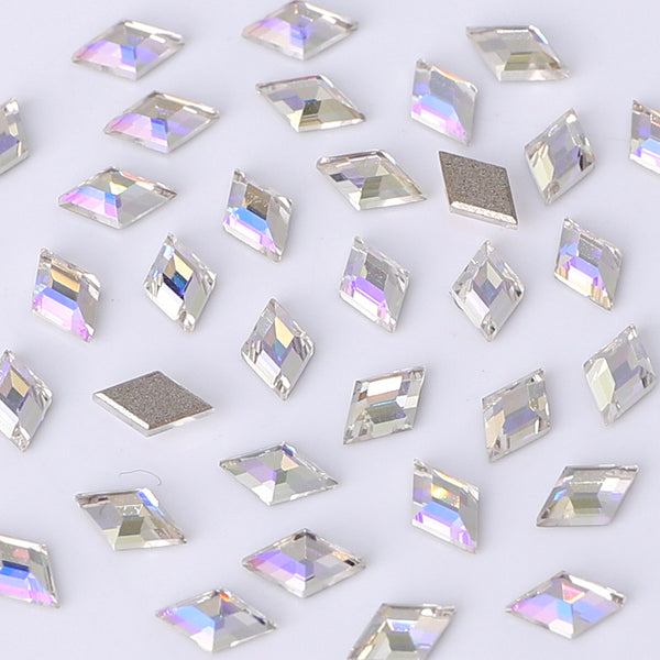 Rhombus Shape Multi Colors Small Size Glass Beveled Flat Back Fancy Rhinestones For Nail Art WholesaleRhinestone