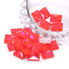 Electric Neon Hyacinth Rectangle Shape High Quality Glass Sew-on Rhinestones