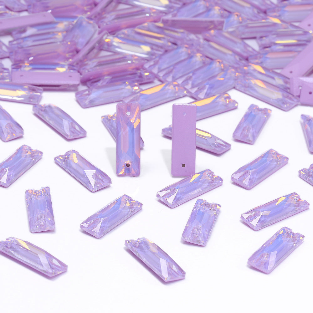 Lavender AM Cosmic Baguette Shape High Quality Glass Sew-on Rhinestones