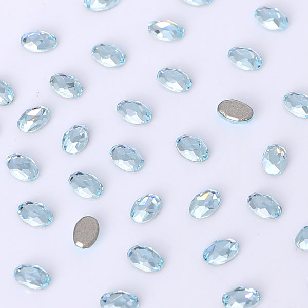 Oval Shape Multi Colors Small Size Glass Beveled Flat Back Fancy Rhinestones For Nail Art WholesaleRhinestone