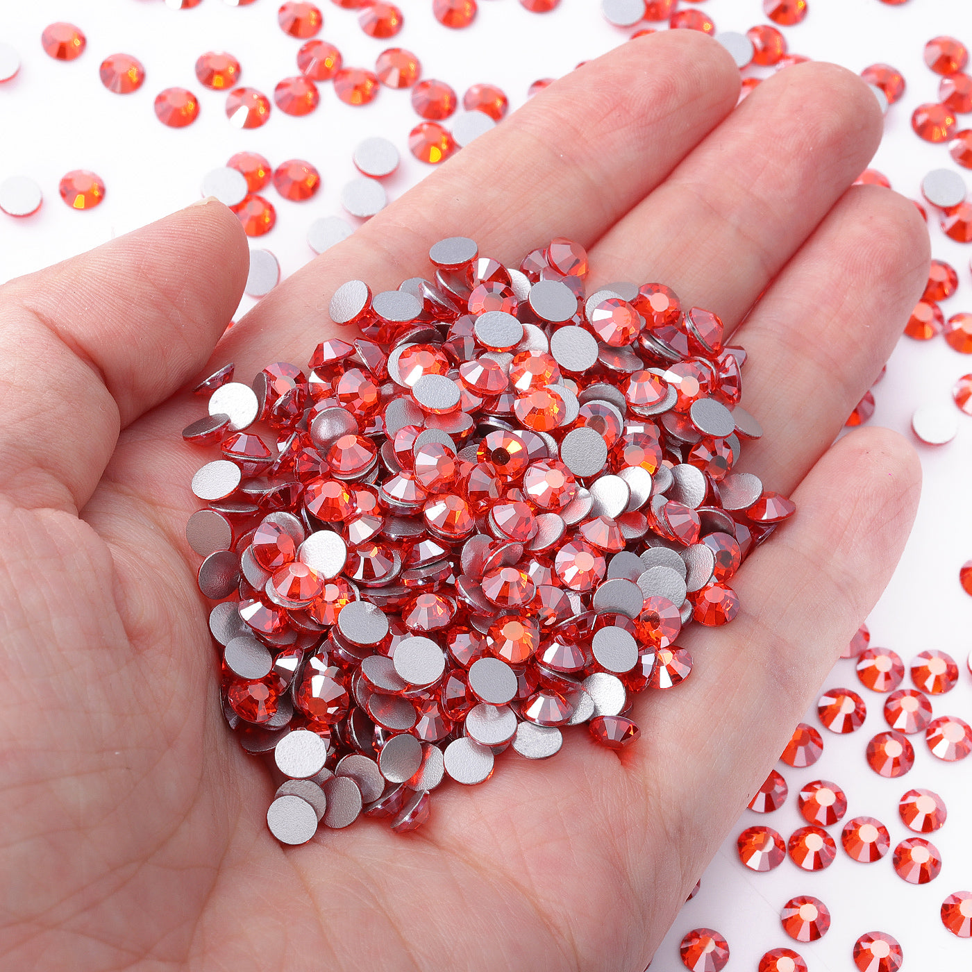 Stella arancione in vetro arancione sinestone shinestones posteriore