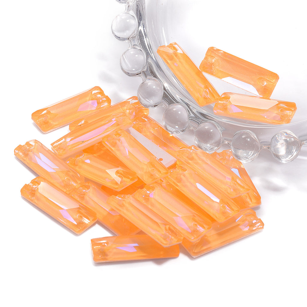 Electric Neon Sunflower Cosmic Baguette Shape High Quality Glass Sew-on Rhinestones WholesaleRhinestone
