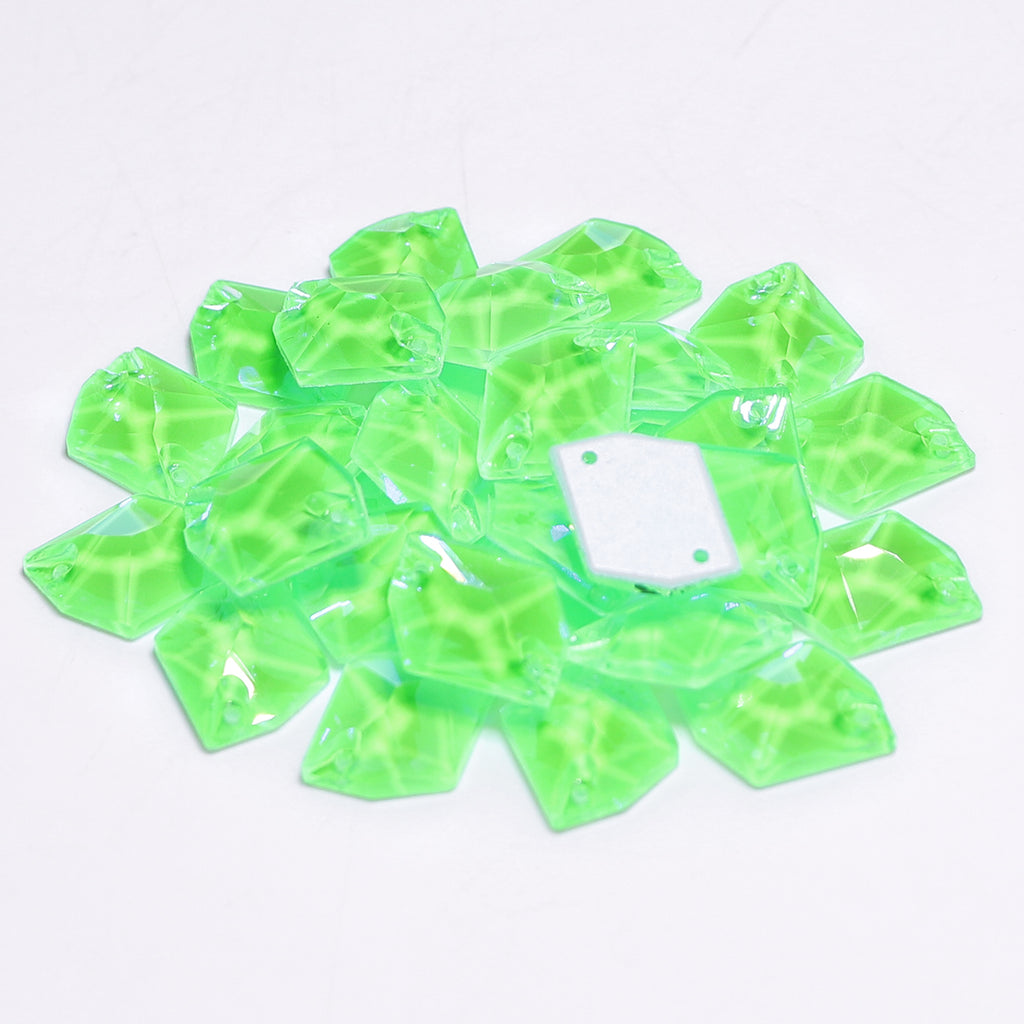 Electric Neon Peridot Cosmic Shape High Quality Glass Sew-on Rhinestones WholesaleRhinestone