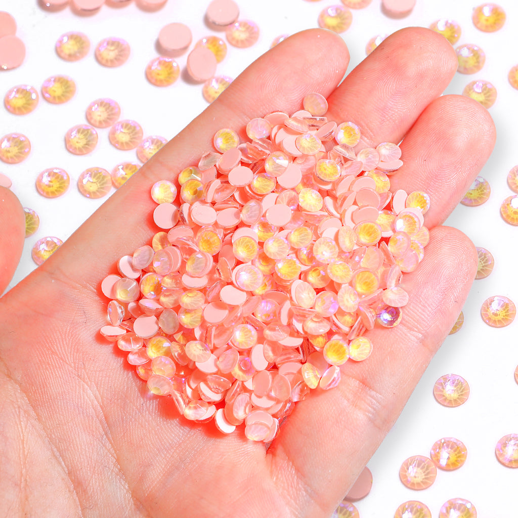 Neon Peach Pink AB Glass FlatBack Neon Rhinestones WholesaleRhinestone