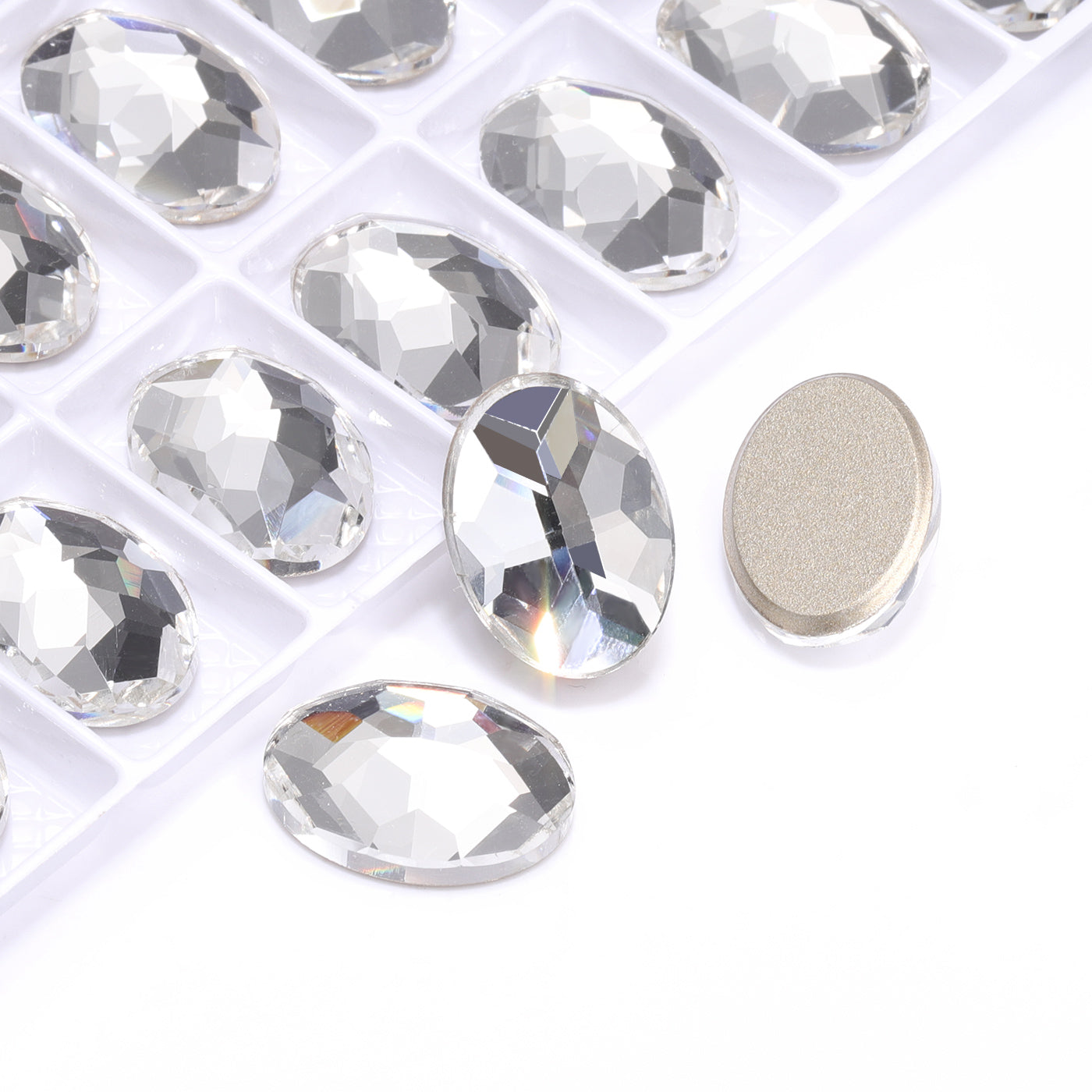Crystal Oval Shape High Quality Glass Beveled Flat Back Rhinestones WholesaleRhinestone