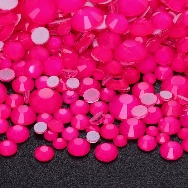 Mixed Sizes Pink FlatBack Neon Rhinestones For Nail Art WholesaleRhinestone