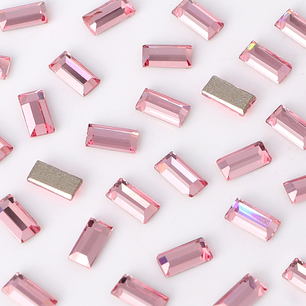 Rectangle Shape Multi Colors Small Size Glass Beveled Flat Back Fancy Rhinestones For Nail Art WholesaleRhinestone