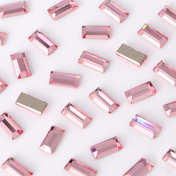 Rectangle Shape Multi Colors Small Size Glass Beveled Flat Back Fancy Rhinestones For Nail Art WholesaleRhinestone