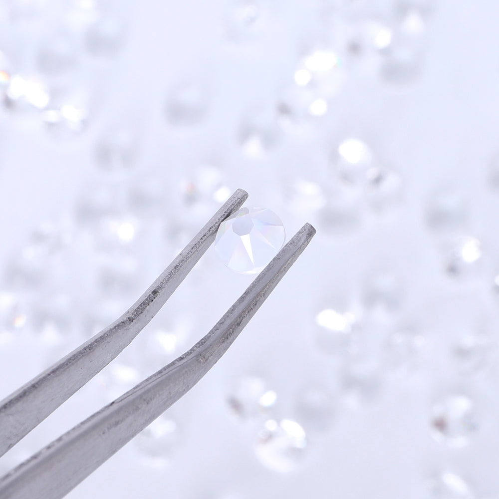 Crystal Unfoiled Glass Flat Back Glue-On Rhinestones 16 Cut Facets WholesaleRhinestone