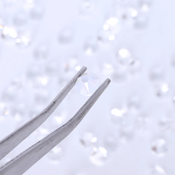 Crystal Unfoiled Glass Flat Back Glue-On Rhinestones 16 Cut Facets WholesaleRhinestone