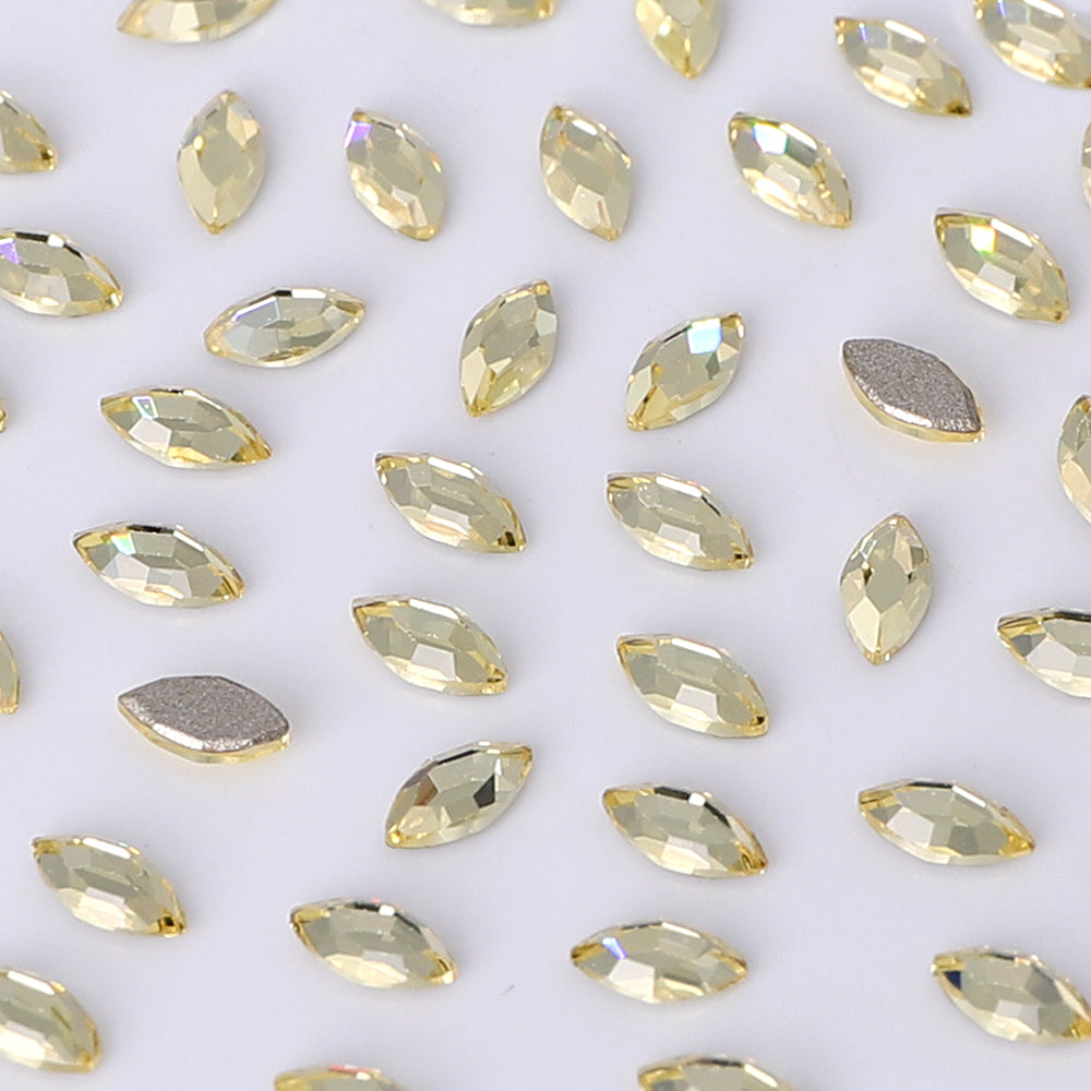 Navette Shape Multi Colors Small Size Glass Beveled Flat Back Fancy Rhinestones For Nail Art WholesaleRhinestone