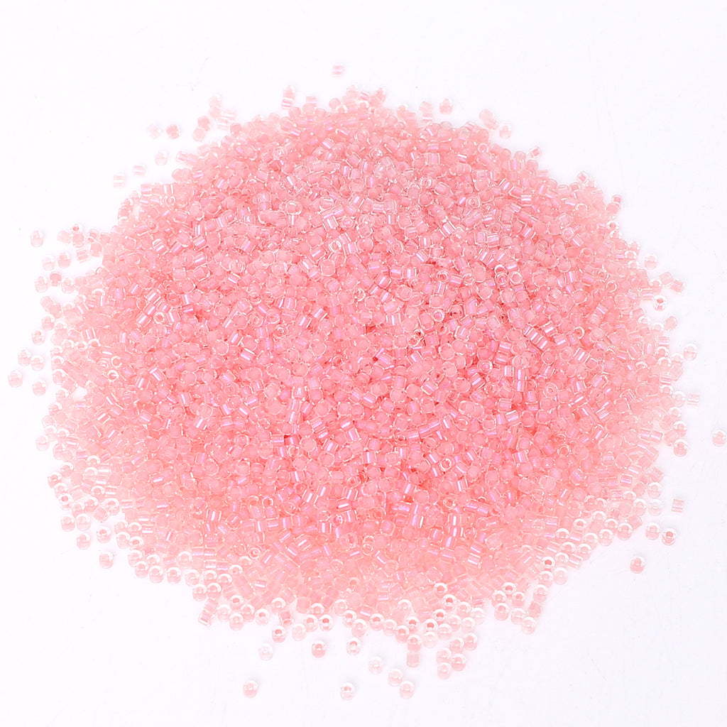 Transparent Color Lined Pink Hight Quality Glass Cylinder Seed Beads 1.6 MM Size DJS5005 WholesaleRhinestone