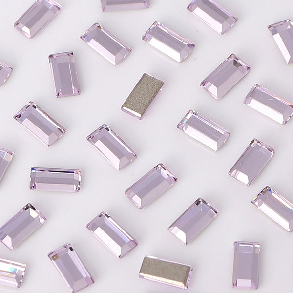 Rectangle Shape Multi Colors Small Size Glass Beveled Flat Back Fancy Rhinestones For Nail Art WholesaleRhinestone