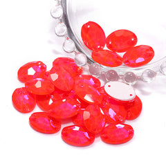 Electric Neon Hyacinth Oval Shape High Quality Glass Sew-on Rhinestones