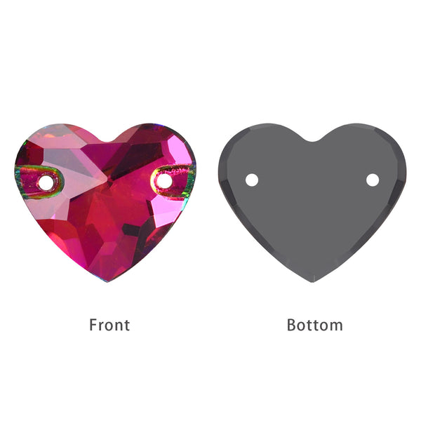 Vitrail Medium Heart Shape High Quality Glass Sew-on Rhinestones WholesaleRhinestone