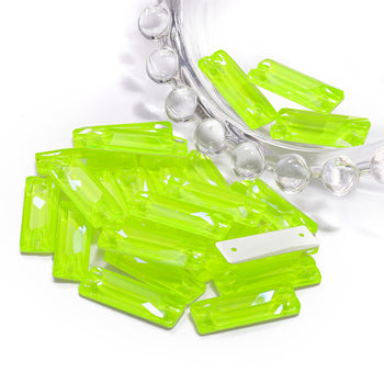 Electric Neon Jonquil Cosmic Baguette Shape High Quality Glass Sew-on Rhinestones WholesaleRhinestone
