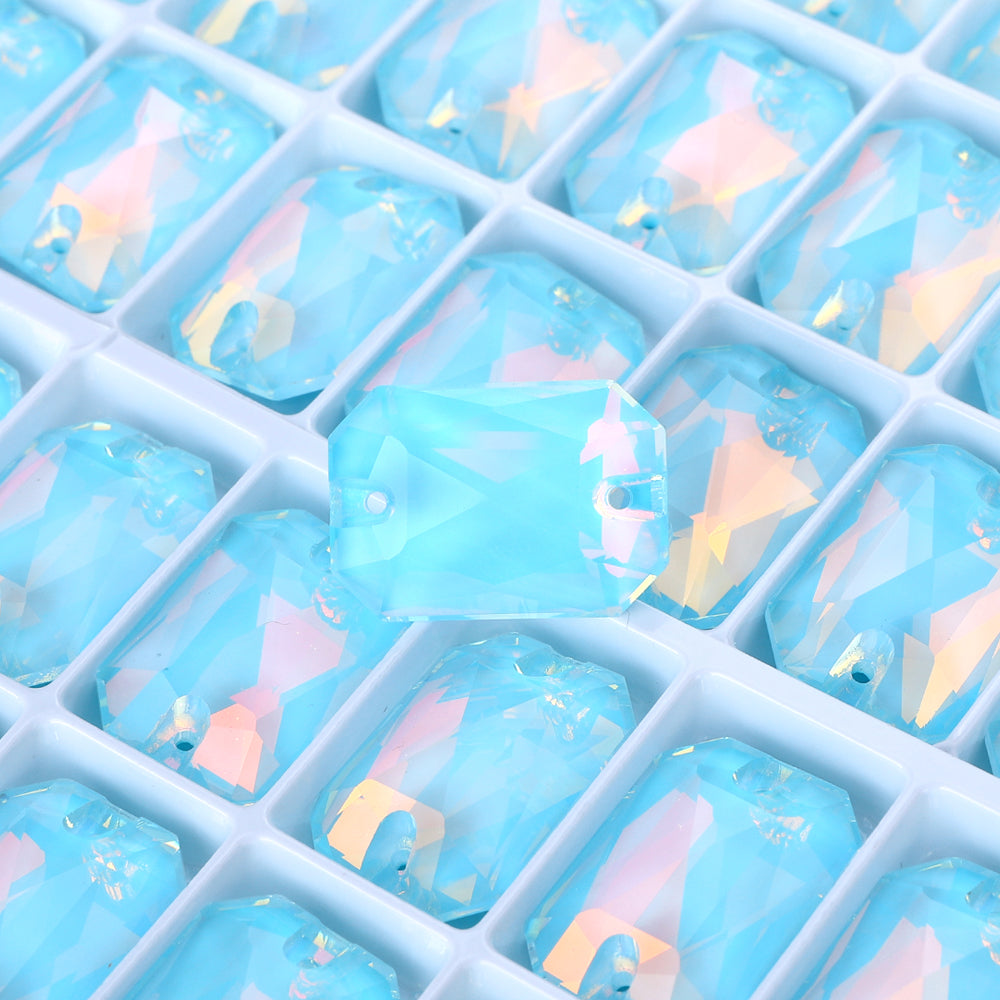 Aquamarine AM Octagon Shape High Quality Glass Sew-on Rhinestones WholesaleRhinestone
