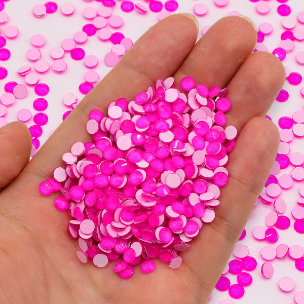 Neon Barbie Pink Glass FlatBack Neon Rhinestones WholesaleRhinestone