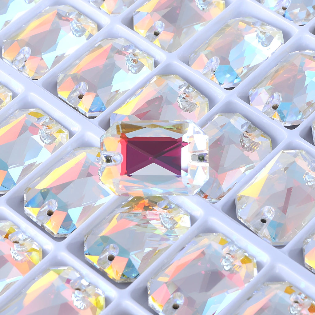 Light Crystal AB Octagon Shape High Quality Glass Sew-on Rhinestones WholesaleRhinestone